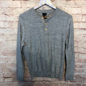 rugged cotton henley sweater